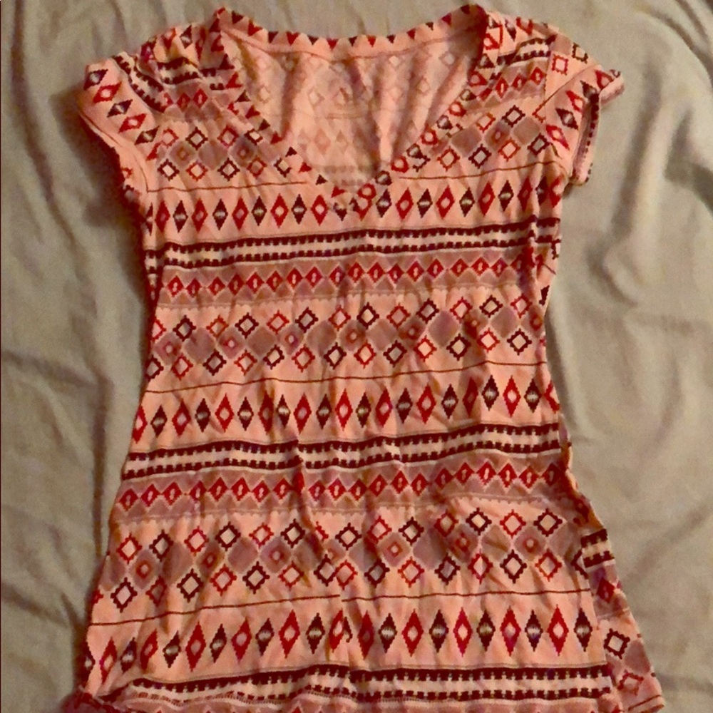 Pink vneck shirt